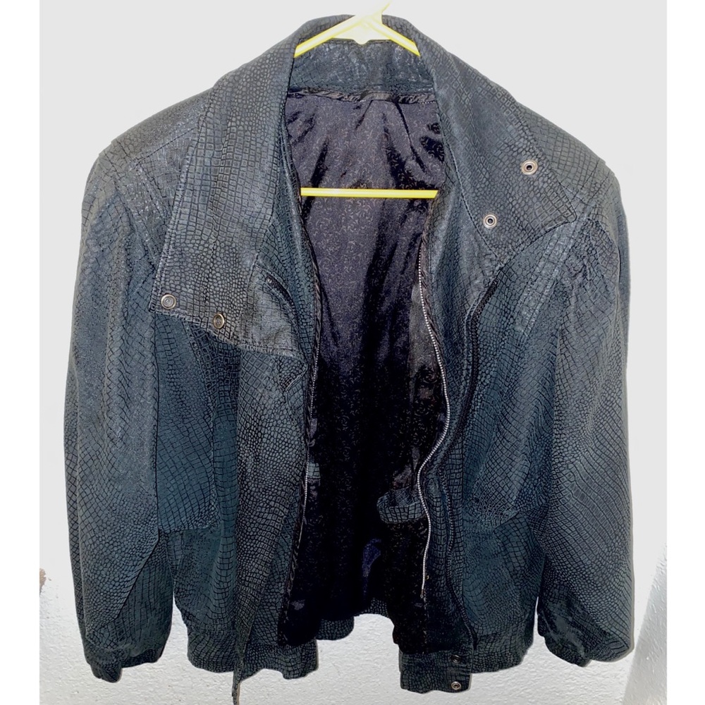 Vintage Style Black Snake Print Jacket